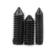 Black Steel Slotted Set Screws With Cone Point M2 M2.5 M3 M4 M5 M6 M8