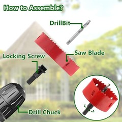 100mm/4 Hole Saw, 1.4 inch Cutting Depth HSS Bi-Metal Hole Cutter for Wood Co…