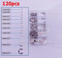 120 E Clips C CIRCLIPS Stainless Steel Kit Retaining Ring Assorted 1.5mm to 10mm