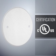 4-Inch Box Mount Round Blank Plate in White – Durable and Paintable