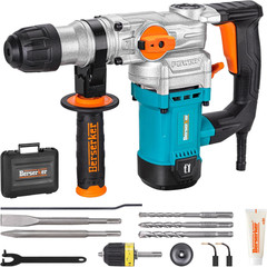 9 Amp 1-1/8″ SDS-Plus Rotary Hammer Drill with Keyless Chuck Adapter