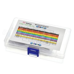 600pcs 30 Values 1/4W Metal Film Resistors + Plastic Box Assortment Kit Set 1%