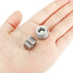 5 Pcs 3/8NPT Male Pipe Plug Internal Hex Thread Socket Stainless Steel, Silver