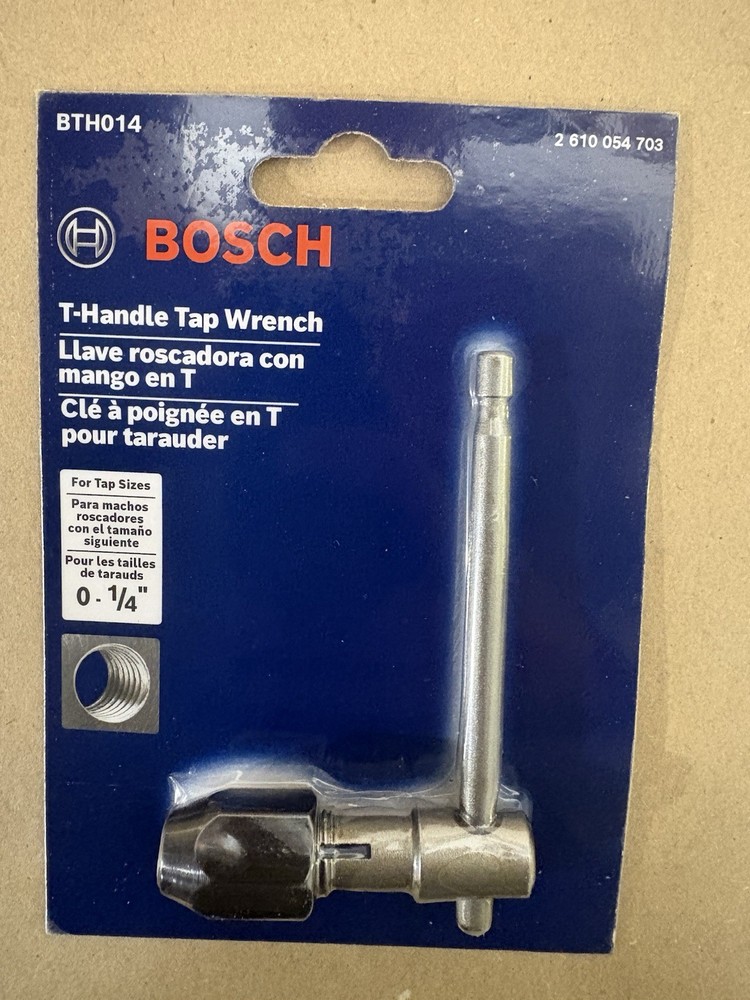 Bosch BTH014#0-1/4 Inch T-Handle Tap Wrench with Adjustable Self-Equalizing Hard