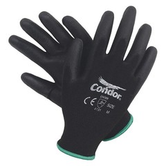 CONDOR 19L485 PK 12 Coated Gloves,Palm and Fingers,S 19L485