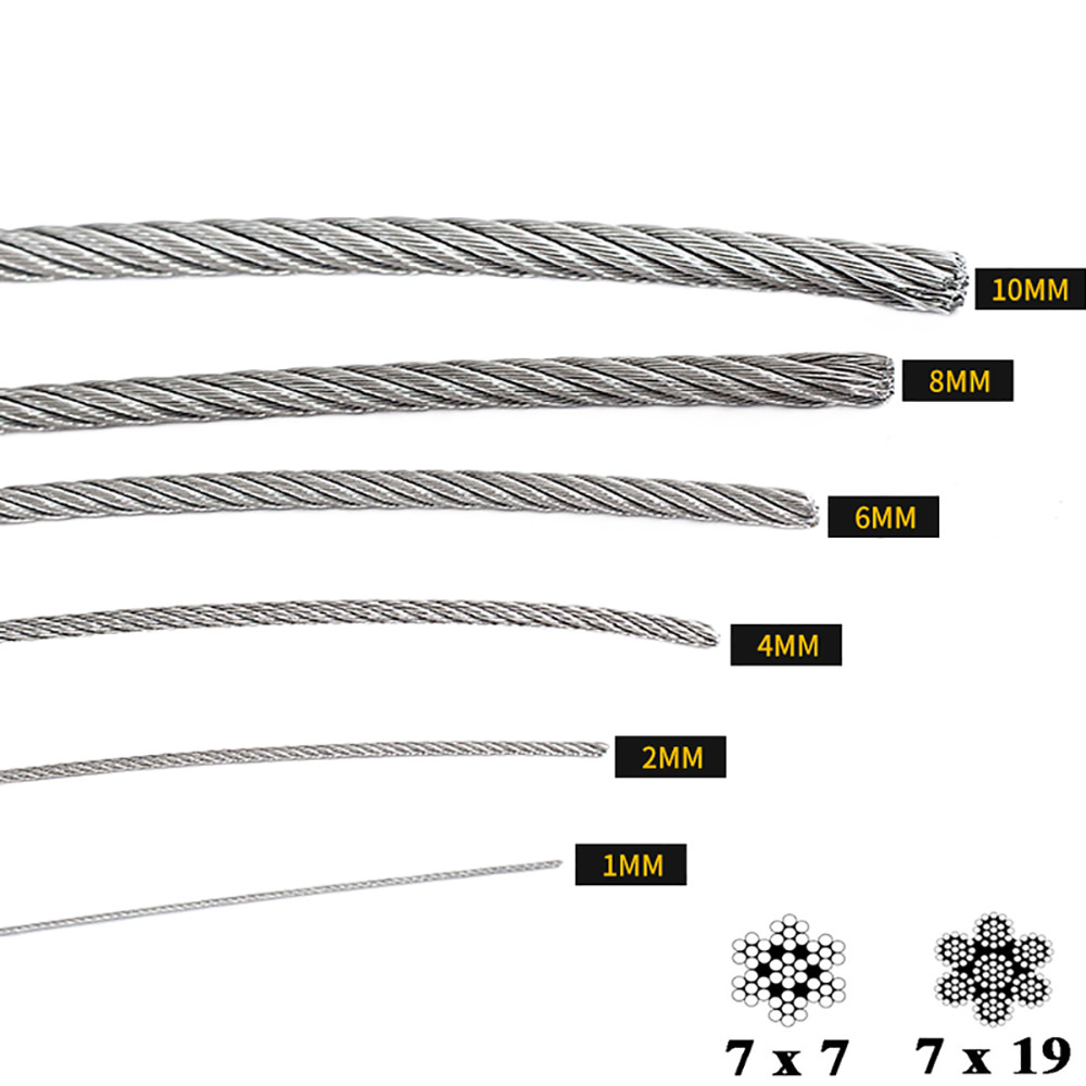 304/A2 Stainless Steel Wire Rope Cable Dia 0.3mm 0.4mm 0.45mm 0.5mm 0.6mm 0.8mm