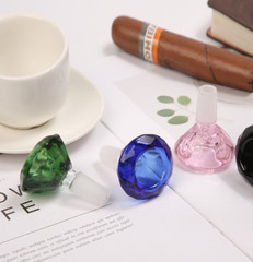 3 Color Diamond Glass Slide Bowl Water Pipe Hookah 14mm Male x 3PCS