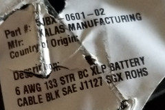 Kalas 5JBX-0601-02 6awg SAE J1127 SGX XLPE Automotive/Battery Cable Black /20ft