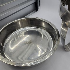 Vintage Chrome Round Roll Top Full Size 20” Chafer Chafing Dish Brass Handle