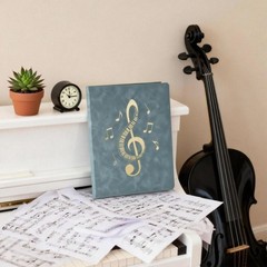 Pink Sheet Music Folder 4Ring PU Binder 20 NonReflective Sheets 40 Pages
