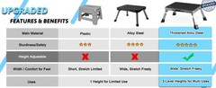 3 Levels Adjustable Folding Step Stools for Adults, Sturdy Metal RV Step, Safer