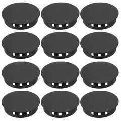 12 Pcs 42mm/1-5/8″ Plastic Hole Plugs Flush Type Round Plug Black