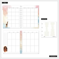 Undated Disney Moana Planner Size BIG VERTICAL LAYOUT – 12 MONTHS