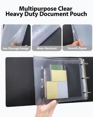 Compact 3-Ring Check Binder for Deskbook Checks, Vegan Leather Cover, 9″x11.25