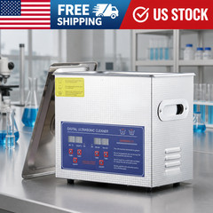 3.2L Digital Ultrasonic Cleaner with Heater，40kHz & 120W Cleaning System Timer