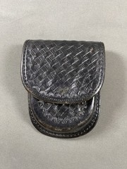 Don Hume C304 Black Basket Weave Leather Hand Cuff Duty Holster
