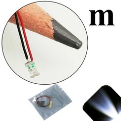 10 x 12v 1206 3216 Cool Clear White SMD LED Pre-Wired Light Soldered Leads 18v