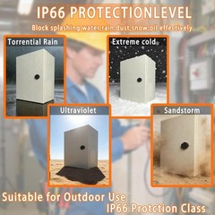 10x8x6″ Carbon Steel IP66 Enclosure Wall Mount Outdoor Electrical Junction Box