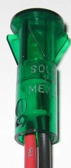 5X Solico 2V DC Panel Mount Green LED Indicator w/ Wires – 3/8″ Hole – 0.5″ Face