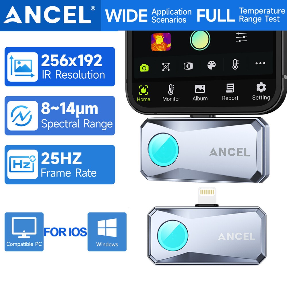 ANCEL IR101 Thermal Imaging Camera External Infrared for IOS IR 256×192 Pixels