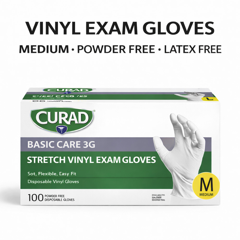 Medium Vinyl Exam Gloves Powder Free Latex Free Disposable Gloves Bulk Packs