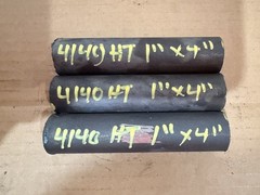 4140 Hot Rolled Steel Bar Round Stock Heat Treated 1” OD x ~ 4” Lot of 3