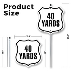 40 Yards Golf Course Running Race 5k Shield Shaped Sign With Stake