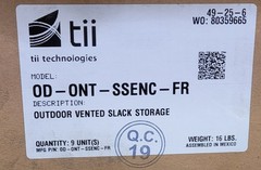 Lot Of 9 Tii Technologies OD-ONT-SSENC-FR Outdoor Vented Slack Storage