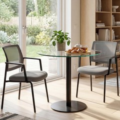 Stackable Reception Chairs with Mesh Back & Upholstered Cushion, Metal Frame, Gr