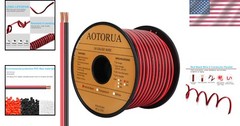 100FT 14/2 Gauge Red Black Cable Hookup Electrical Wire, 14AWG 2 Conductor 2 Col