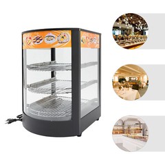 3-tier Commercial Food Warmer Display Case Warming Cabinet For Pizza Tart Burger