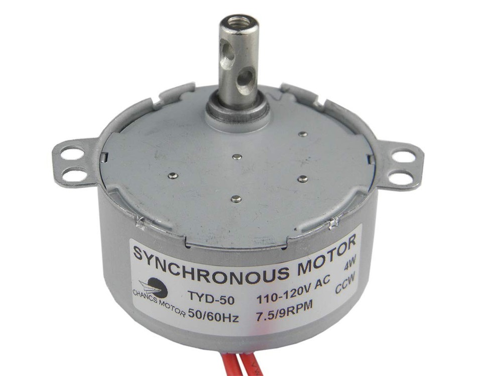 Low Noise 7.5 9RPM Electric Motor AC 110 120V Synchronous CCW Rotation