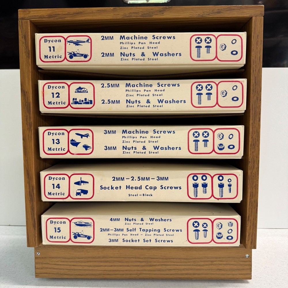 Dycon M2, M2.5, M3, M4 Fasteners with 2485 pcs. See exact list in Description.