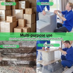 Mini Clear Stretch Wrap Film Moving 80 Gauge 5 Inch x 1000ft 4 PCS