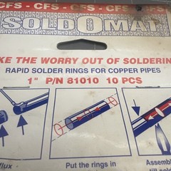 10 Pc. Silver/Tin Solder Joint Brazing Rings Rings 1 Inch SOLDOMAT by CFS