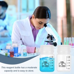 6 Pcs Plastic Sample Bottles with Screw Caps, 1 oz 30ml Reagent Bottles, Clear