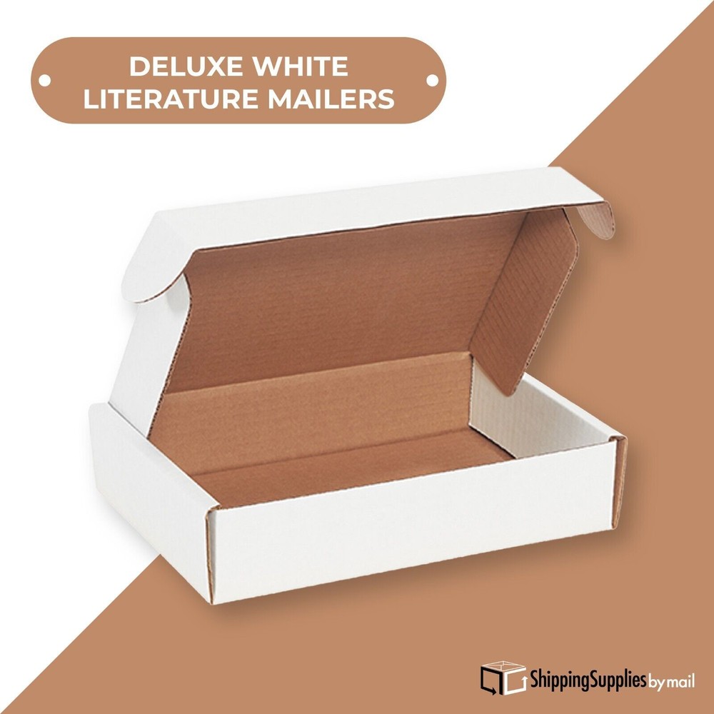 8-16″ White Deluxe Literature Shipping Mailers (Multi Size) 50 Pack
