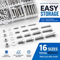 880PCS Metric Screws Assortment Kit, Hex Socket Head Cap, Bolts Nuts Washers New
