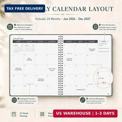 TREES 2026-2027 Monthly Planner, 24-Month Academic Calendar, 8.6″ x 11″ | Januar