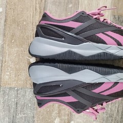 Reebok Nanoflex TR Womens Work Shoes Sz 7.5 W Composite Toe Brown Pink Sneakers