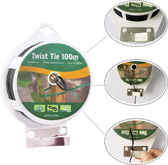 Twist Tie, 328 Feet (100M),Black Cable Ties with Cutter, Black Twist Ties，Garden