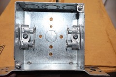 25x Hubbell-Raco 218 4″ Square Box Welded Steel w/ Ground Screw & Cable Clamps