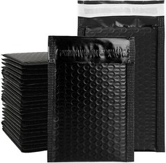 10 Pack 4×7 Inch Poly Bubble Mailers #000 Padded Envelopes Black, Poly Mailer