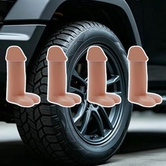 4 Pcs 1.8 inch Flesh-Colored Prank Tire Valve Stem Caps, Tire Air Caps Universal