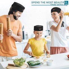 6 Pieces Unisex Chef Hats Adult Black Elastic Kitchen Cooking Baker Caps Skul…