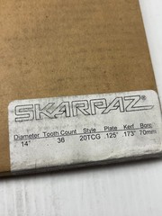 Skarpaz 14″ 36T 20TCG Gang Rip Saw Blade .173 Kerf 70mm Bore