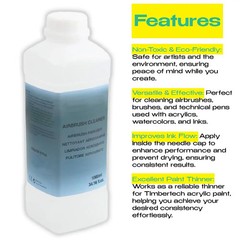 Airbrush Cleaner 1000ml – Non-Toxic, Multi-Use for Acrylic Paints & Art Supplies