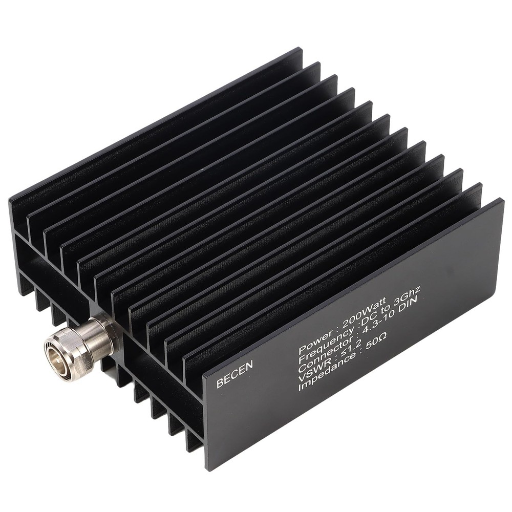 BECEN 200Watt 4.3-10 Mini DIN Male RF Dummy Load,DC to 3GHz 50 Ohm，Combine Th…