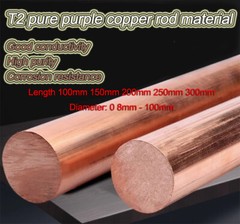 Length 100/150/200/250/300mm 99.9% Pure Copper T2 Cu Round Rod Rar Dia 8mm-100mm