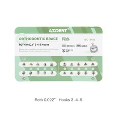 AZDENT Dental Orthodontic Q-type Bracket Spherical Braces ROTH/MBT 0.022 HK 345